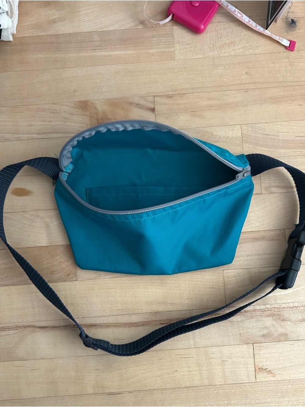 Teal Nylon Fanny Pack with Adjustable Strap Los Angeles Apparel